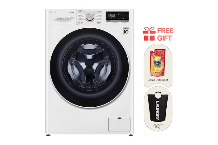 LG 8/5KG Front Load Combo Washer Dryer with AIDD, FV1208D4W