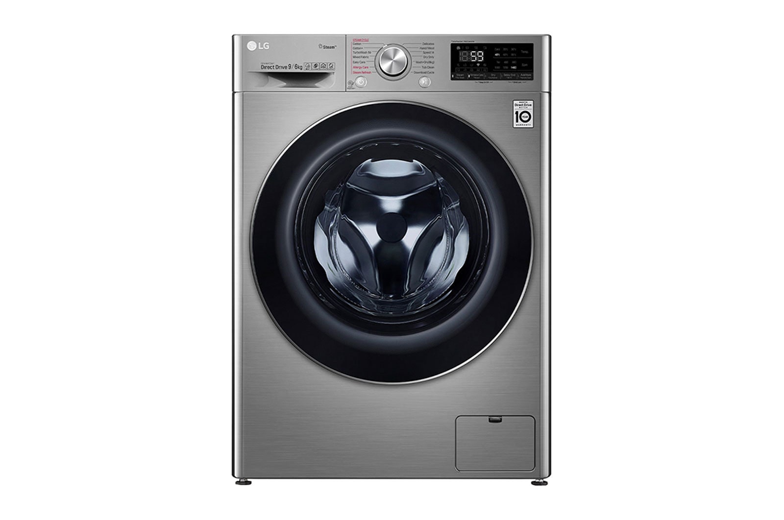 Front view of 9/6KG Front Load Combo Washer Dryer with 6 Motion Direct Drive FV1409D4V