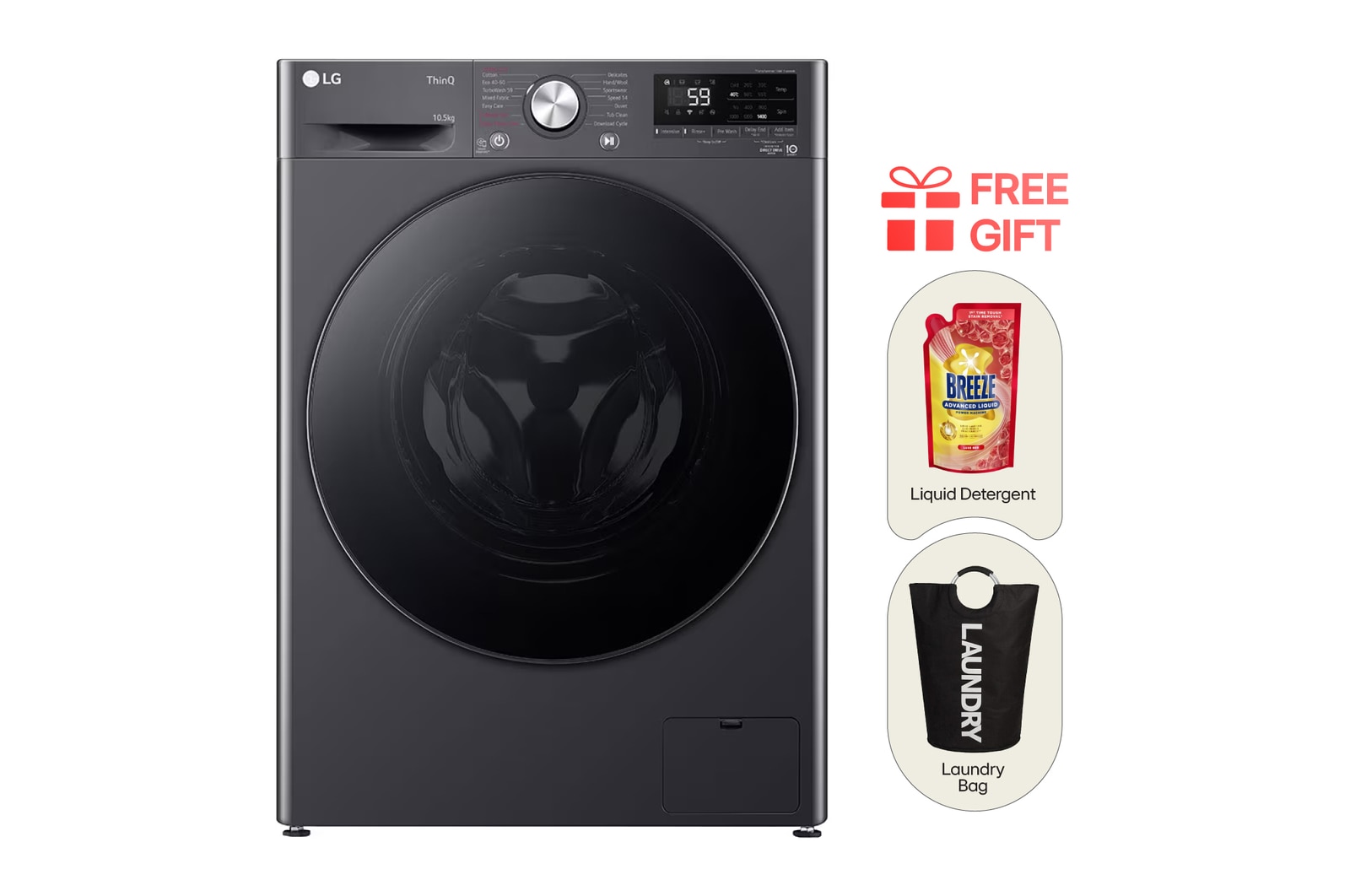 Front view of 10KG Front Load Washing Machine with AIDD™ FV1410S4M