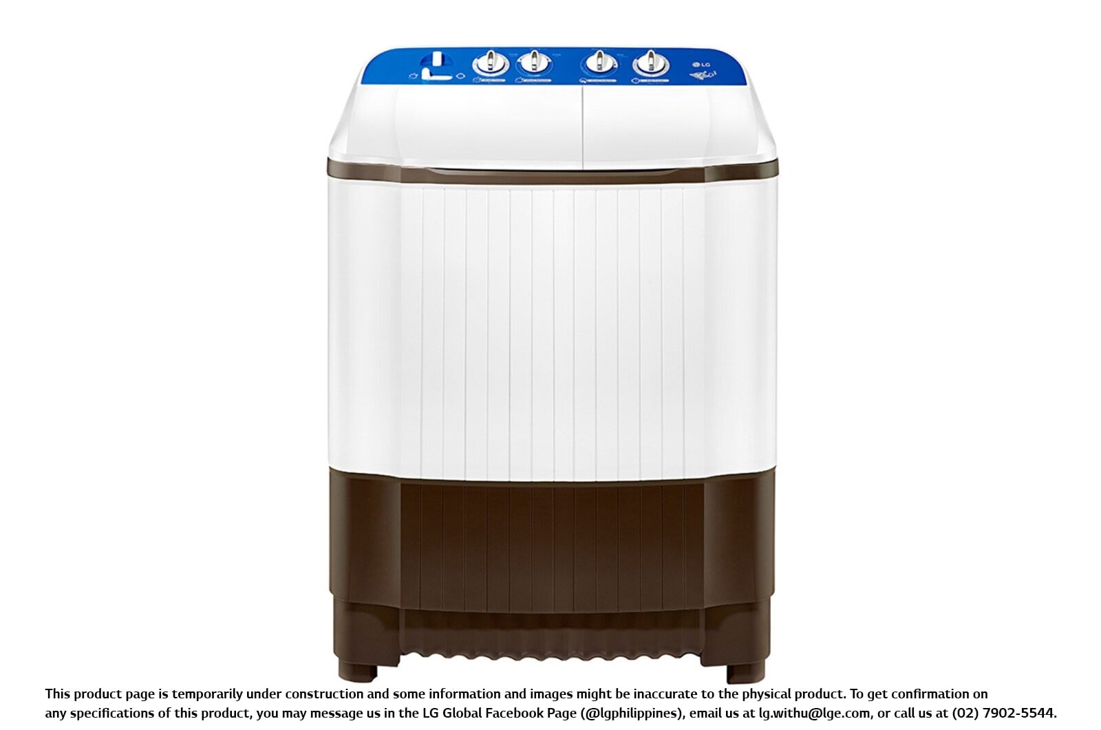Front view of 8KG Twin Tub Washing Machine with Wind Jet Dry P800R