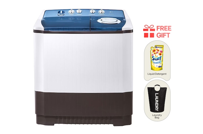 LG 13KG Twin Tub Washing Machine with Punch+ 3 Water Selector, PT1300R
