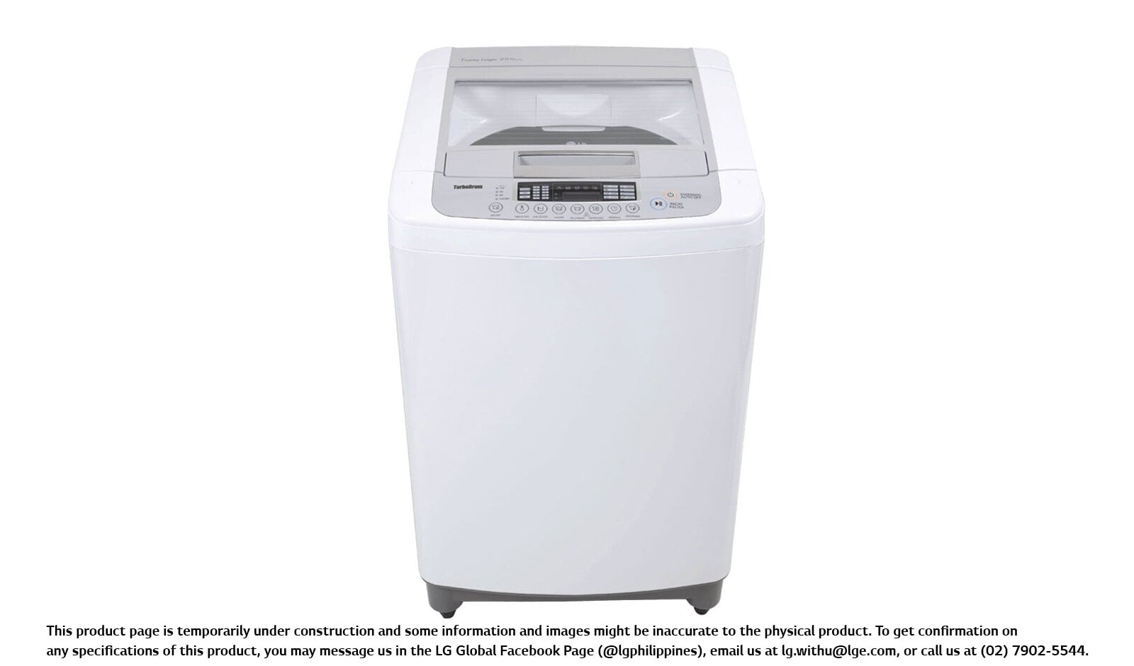 Front view of 7 Kg Top Load Washing Machine, Smart Inverter T2107VSPW