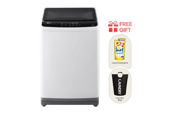 Front view of 8kg Top Load Washing Machine with Low Water Pressure Valve, T2108NT1G