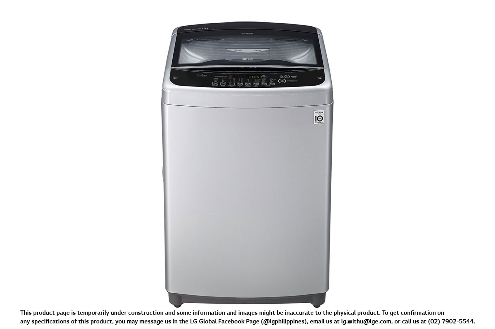 7.5KG Top Load Washing Machine with Smart Inverter Motor T2175VS2M LG PH