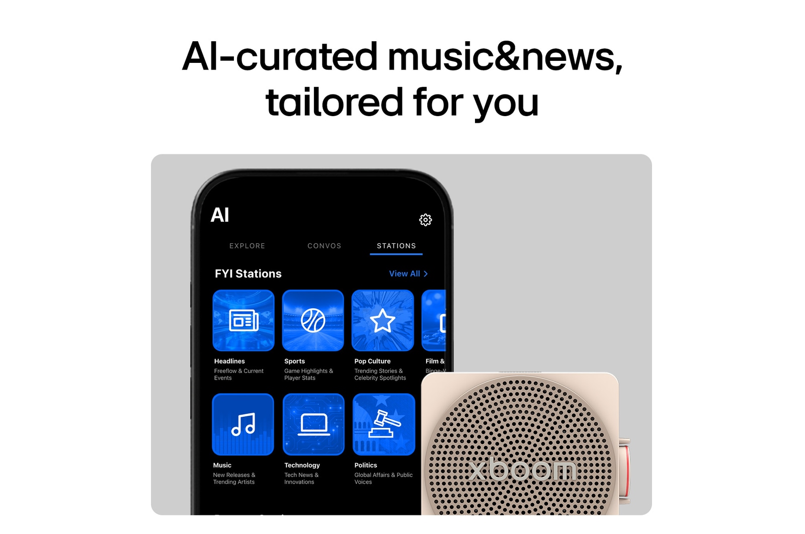 USP card: AI-curated music&news