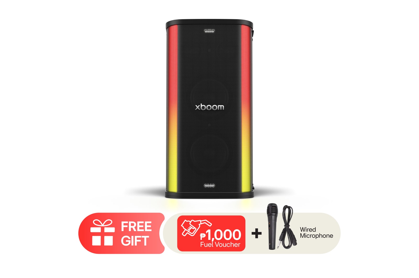 Front view of LG xboom Stage501 by will.i.am | Portable Party Speaker with Powerful Sound & AI Karaoke Master STAGE501