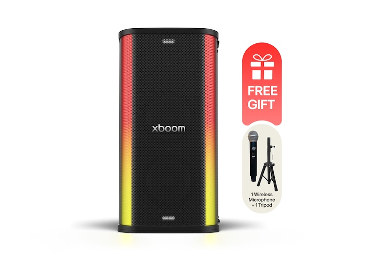 Front view of LG xboom Stage501 by will.i.am | Portable Party Speaker with Powerful Sound & AI Karaoke Master STAGE501