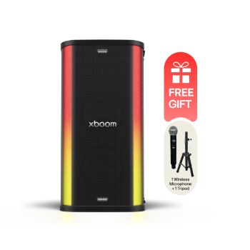 Front view of LG xboom Stage501 by will.i.am | Portable Party Speaker with Powerful Sound & AI Karaoke Master STAGE501