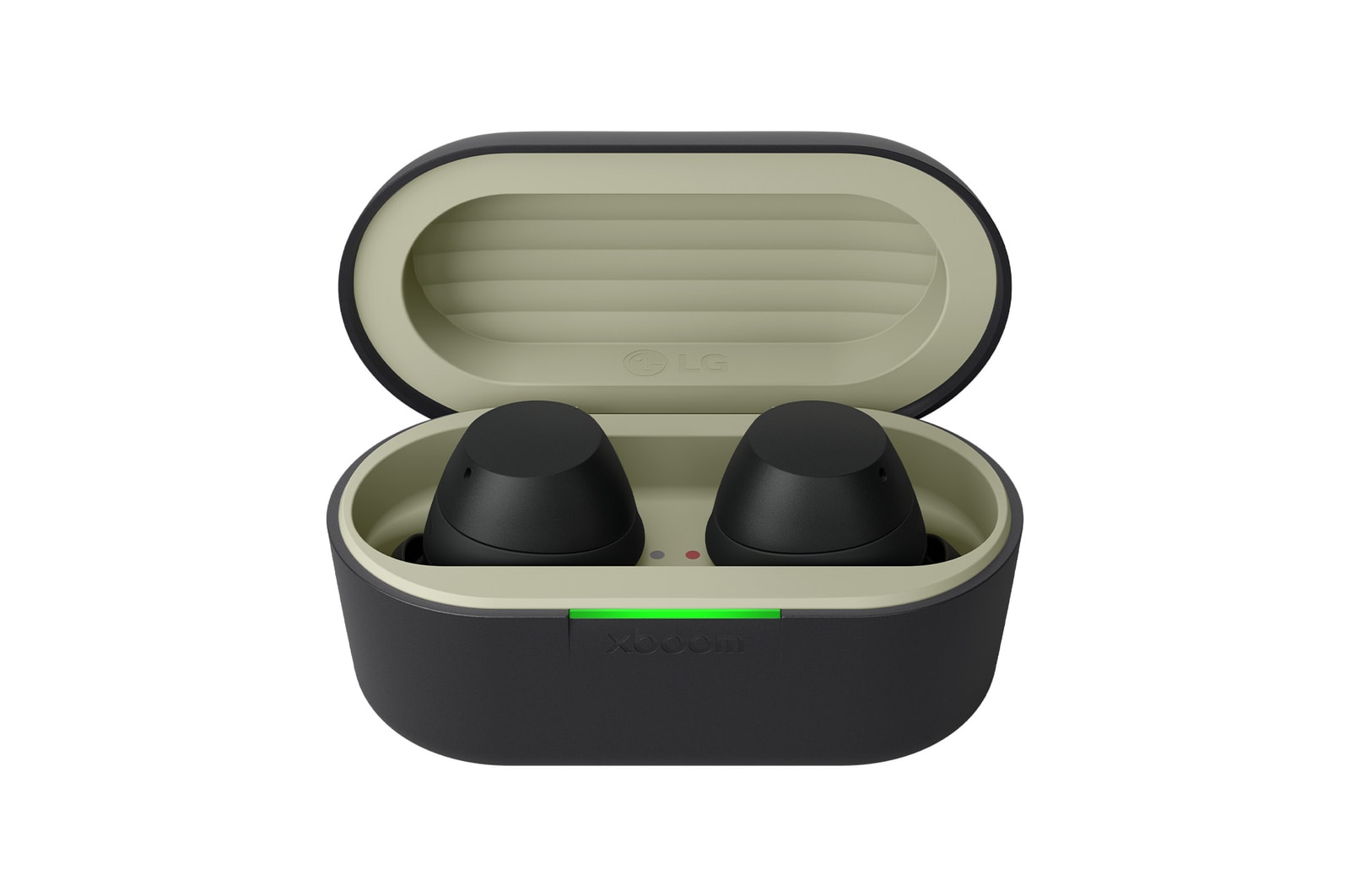 cradle front view with earbuds inside