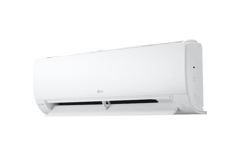 Right side of the lg wall mounted air conditioner with wide open vane