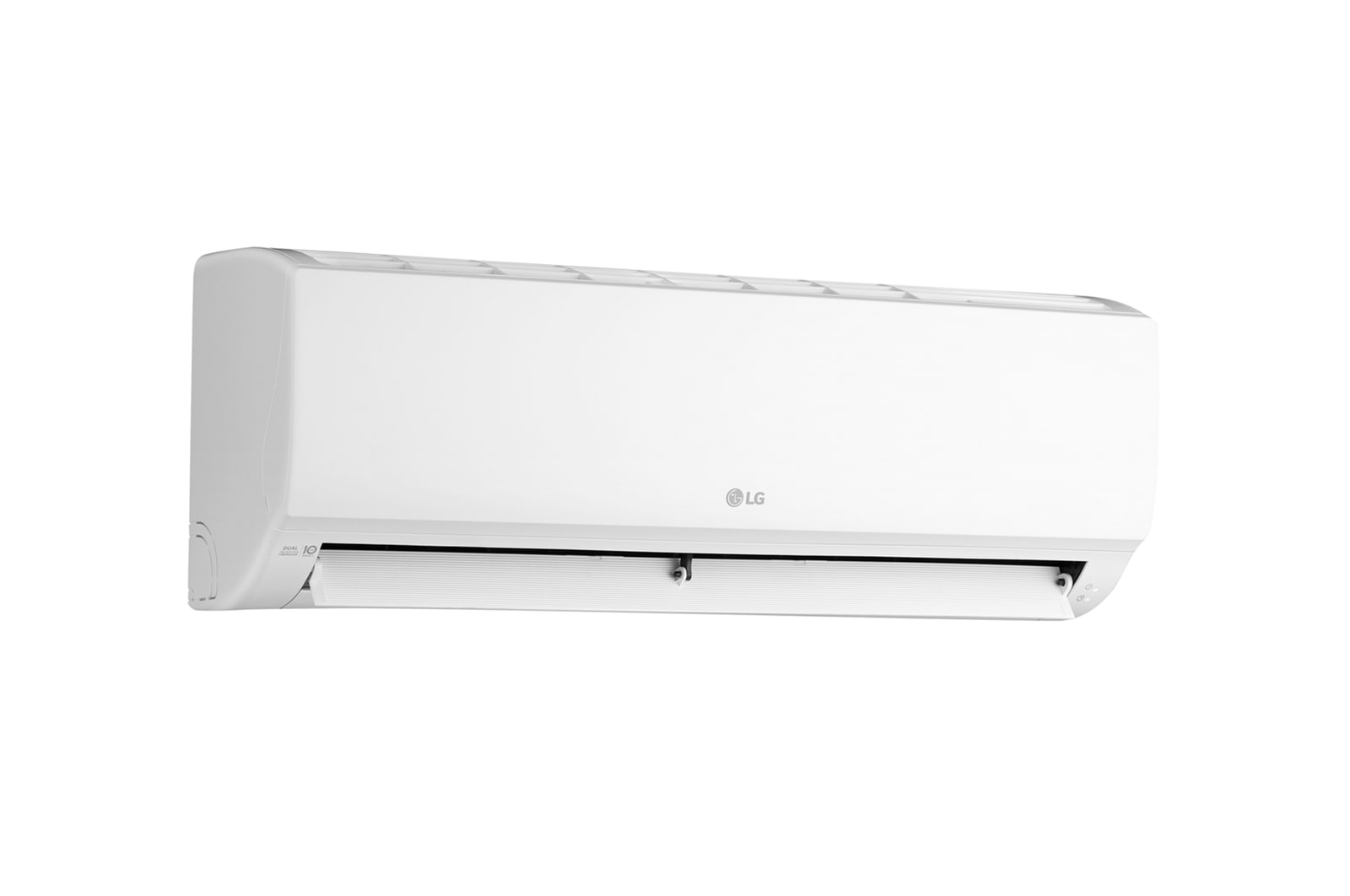 Left side of the LG wall mounted air conditioner with open vane