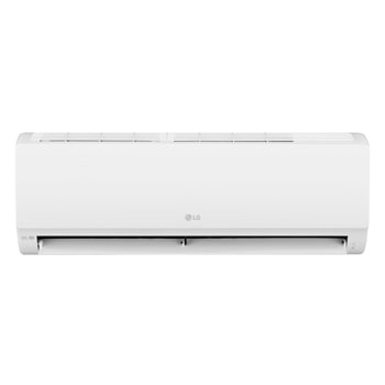 Front view of the LG wall mounted air conditioner with open vane
