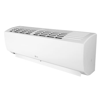 Top-right view of the LG wall mounted air conditioner with open vane
