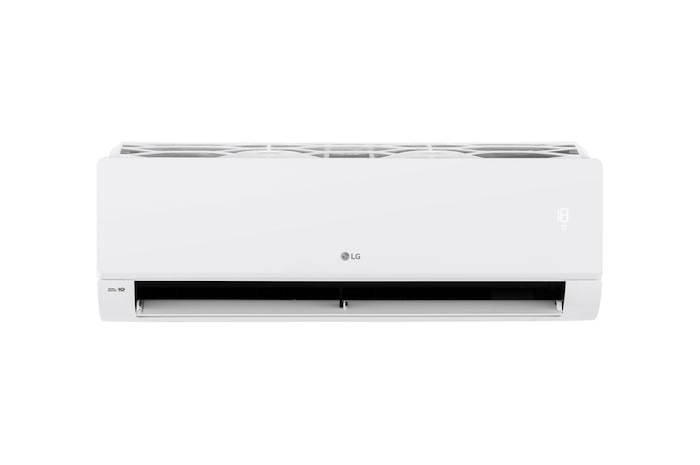 Front view of the LG wall mounted air conditioner with open vane