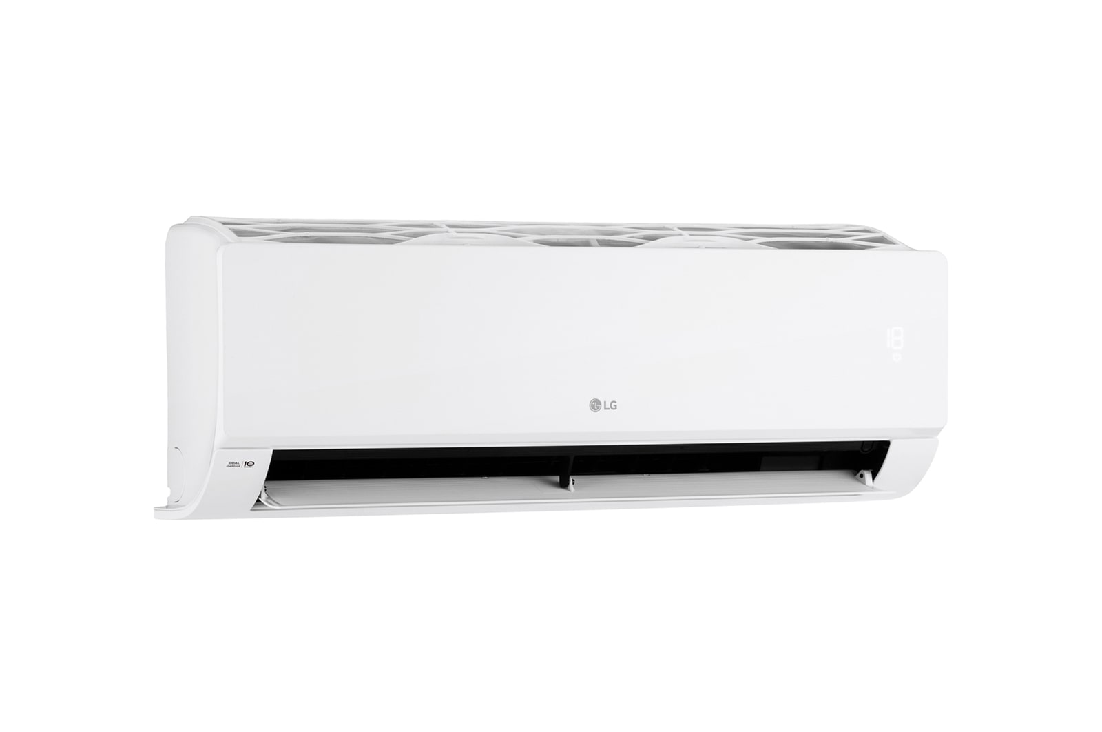Left side of the LG wall mounted air conditioner with narrow open vane