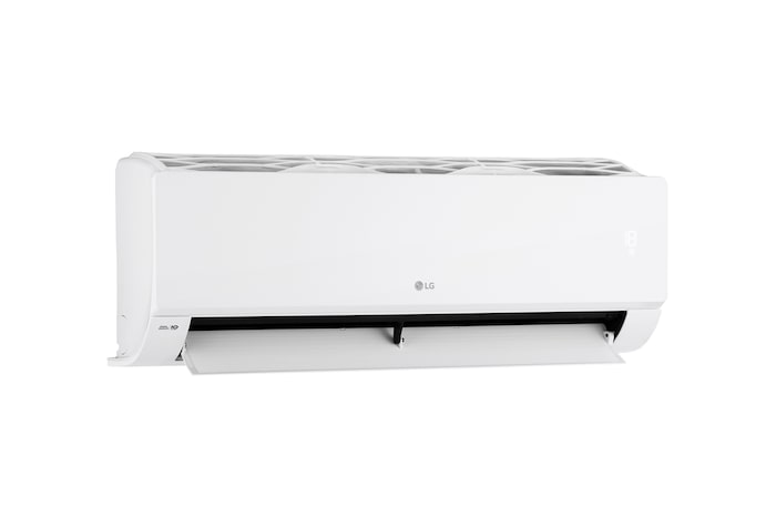 Left side of the LG wall mounted air conditioner with wide open vane
