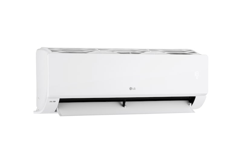 Left side of the LG wall mounted air conditioner with wide open vane
