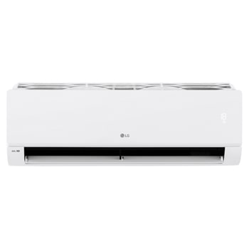 Front view of the LG wall mounted air conditioner with open vane