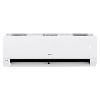 Front view of the LG wall mounted air conditioner with wide open vane