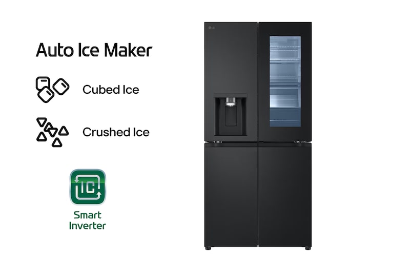 LG 20.8 cu. ft. French Door Refrigerator with Smart Inverter Compressor in Matte Black, RVF-X208MC