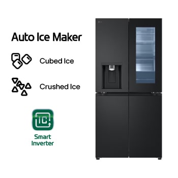 LG 20.8 cu. ft. French Door Refrigerator with Smart Inverter Compressor in Matte Black, RVF-X208MC