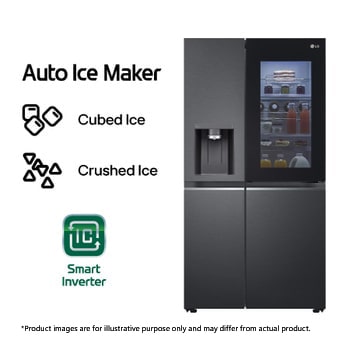Front view of 23.8 Cu. Ft. InstaView Side-by-Side Refrigerator with Ice & Water Dispenser RVS-X238MC