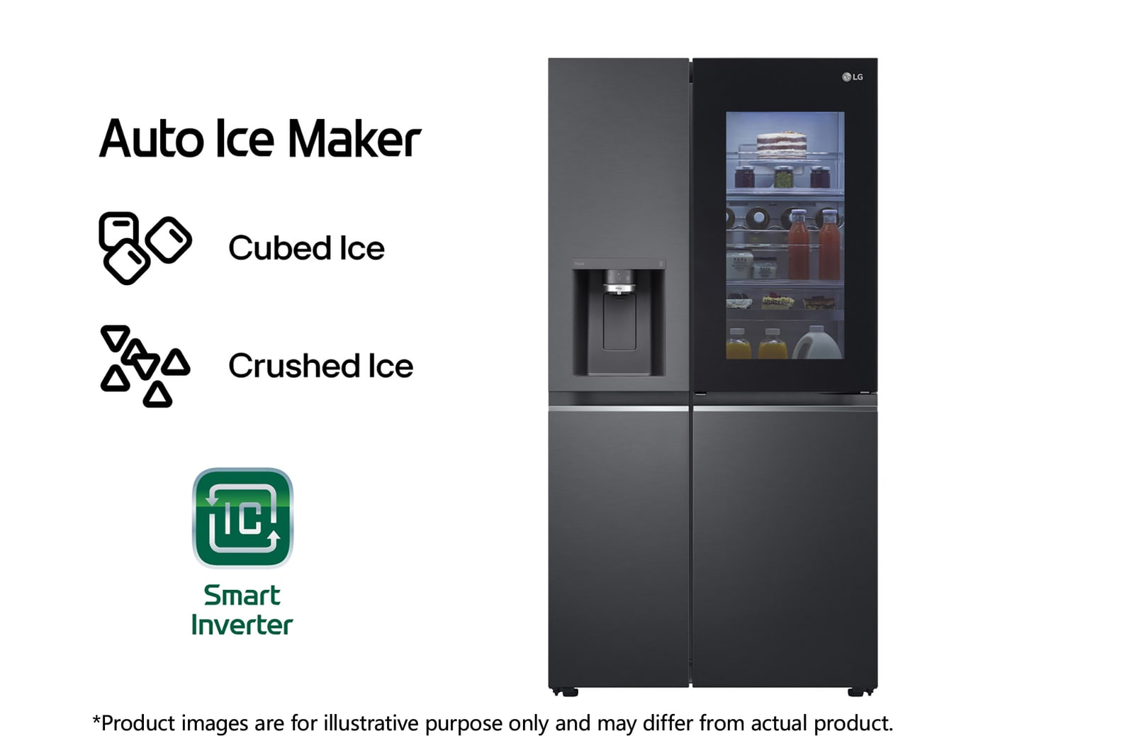 Front view of 23.8 Cu. Ft. InstaView Side-by-Side Refrigerator with Ice & Water Dispenser RVS-X238MC