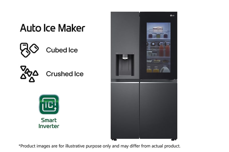 Front view of 23.8 Cu. Ft. InstaView Side-by-Side Refrigerator with Ice & Water Dispenser RVS-X238MC