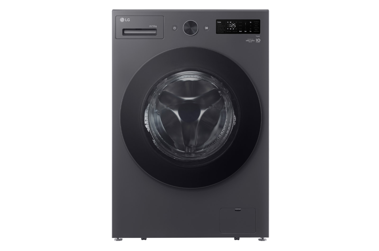 Front view of 20kg Slim Front Load Washer with AI Direct Drive™ and Pet Care Wash Cycle F2520RNEG