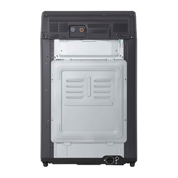 back view of top loading washing machine