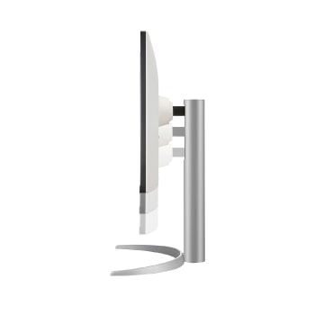 side view of the monitor moving downwards for height adjustment