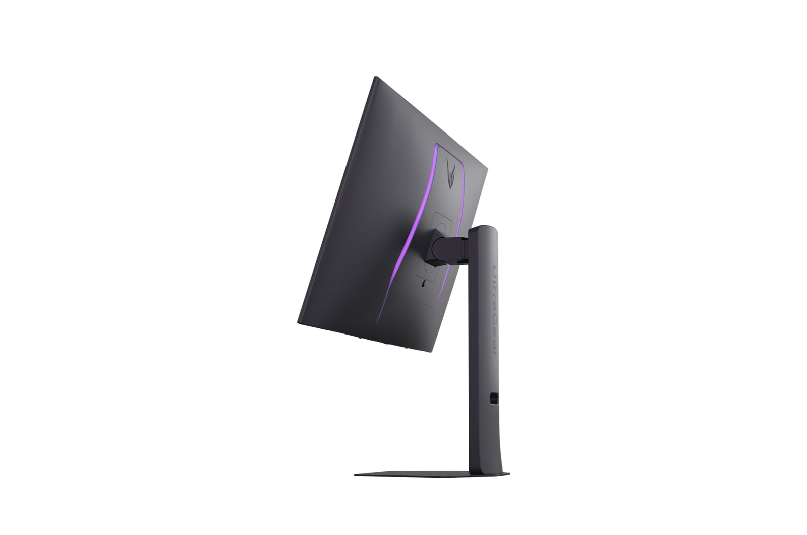 side view of a tilted monitor