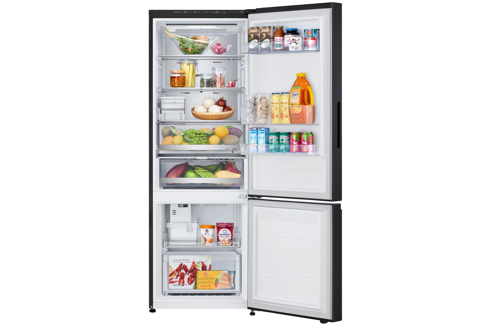 front open view with food stored