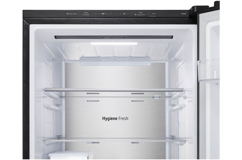 detailed view of the refrigerator compartment top