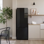 interior shot featuring LG bottom freezer