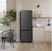 interior shot featuring LG bottom freezer