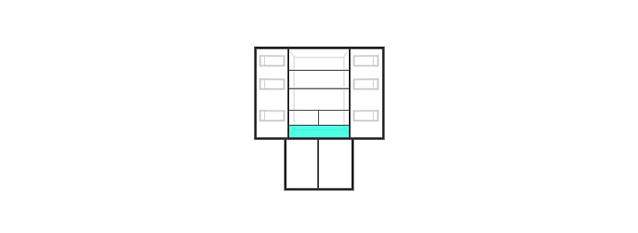 Icon showing the location of the fresh converter inside the lg french door refrigerator