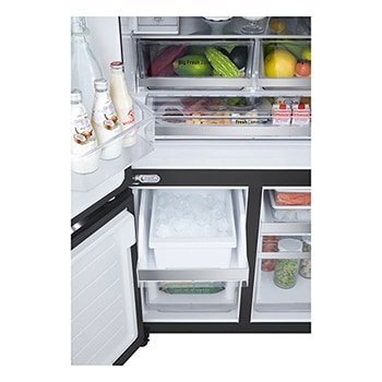 detailed view of the pull out ice tray