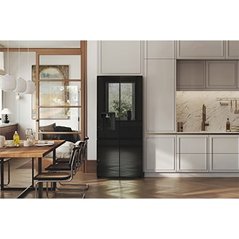 interior shot featuring LG french door refrigerator