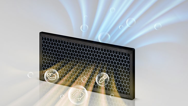 LG top freezer refrigerator's the removable ice tray provides extra storage capacity for large items such as stakes.