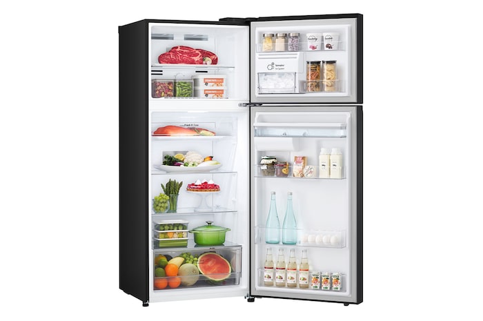 Left side open door with food