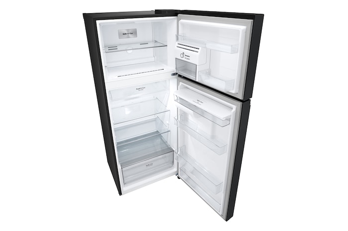 Top perspective view all door open without food