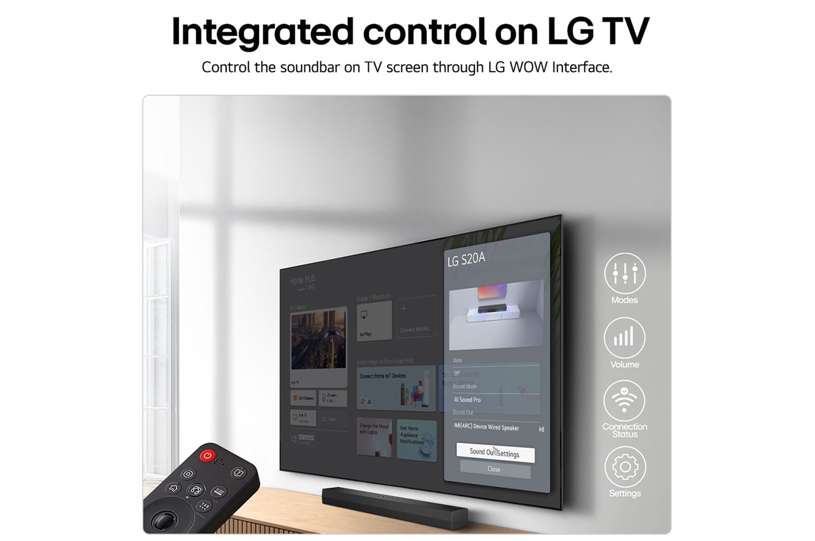 USP card: WOW Interface Integrated control of your soundbar on LG TV