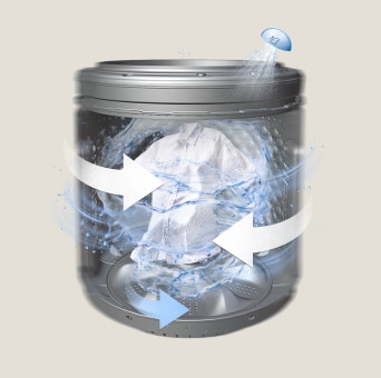 Showing strong water current for thorough clean