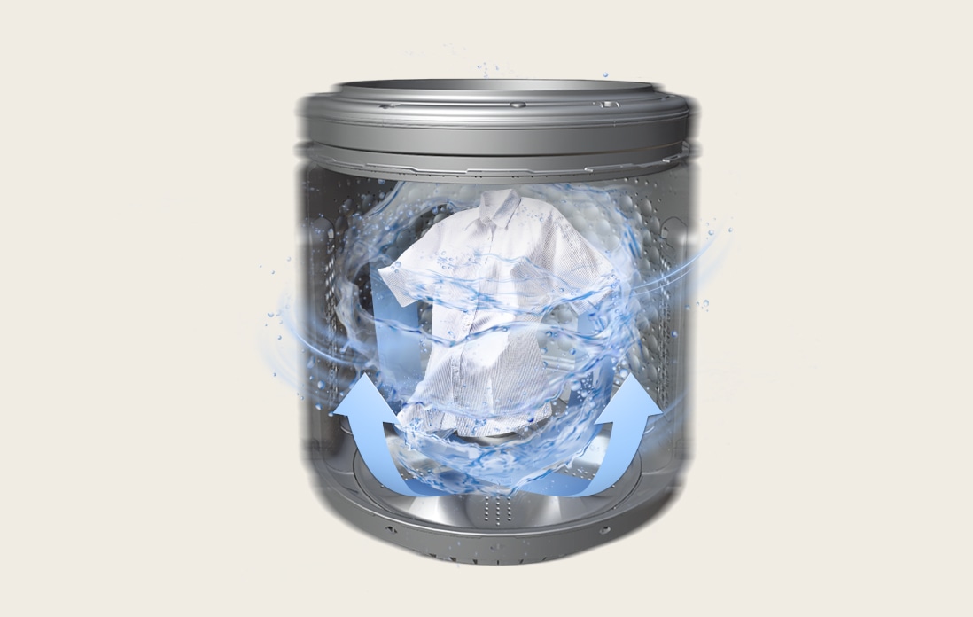 Power motion's powerful water flow from bottom to top