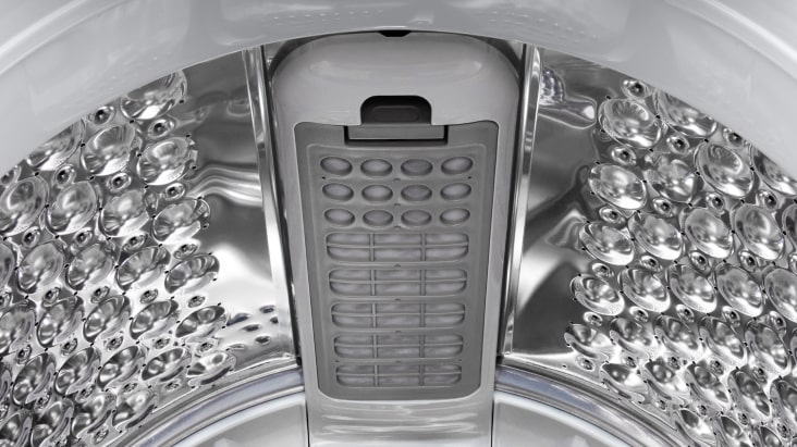 Showing the wide lint filter inside the drum