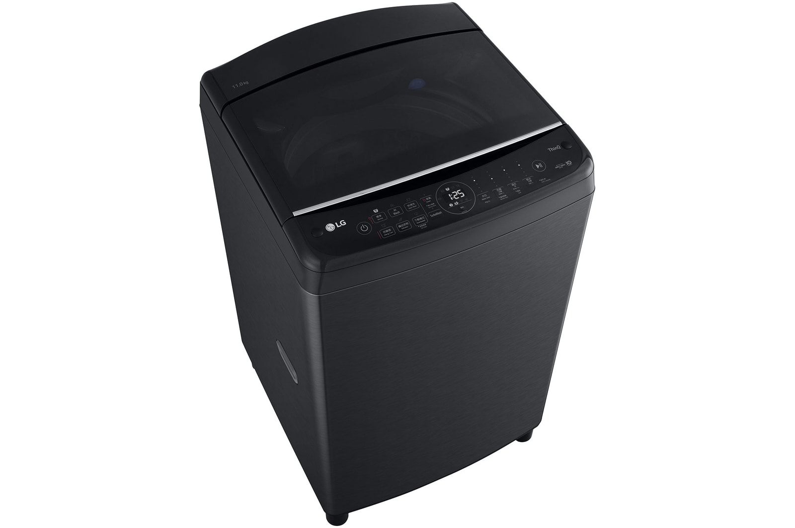 top left perspective view of of LG top load washing machine