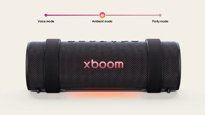 Front view of xboom Grab with its light on.