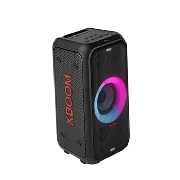 Left side forward with all lighting on.It shows XBOOM logo.