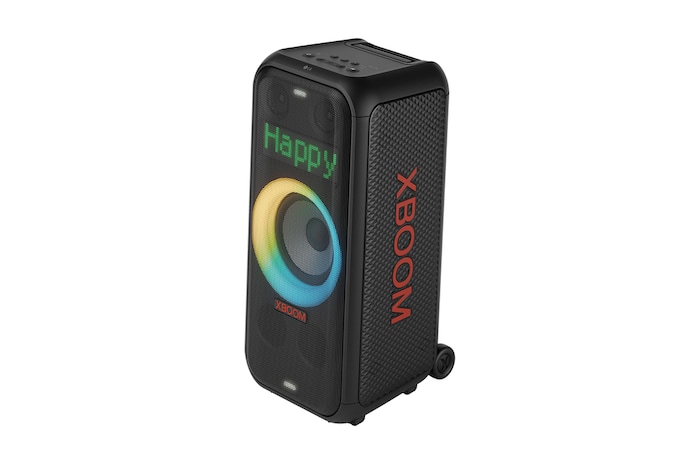 Left side forward with all lighting on. On the Dynamic Pixel Lighting panel, it shows the text; Happy.